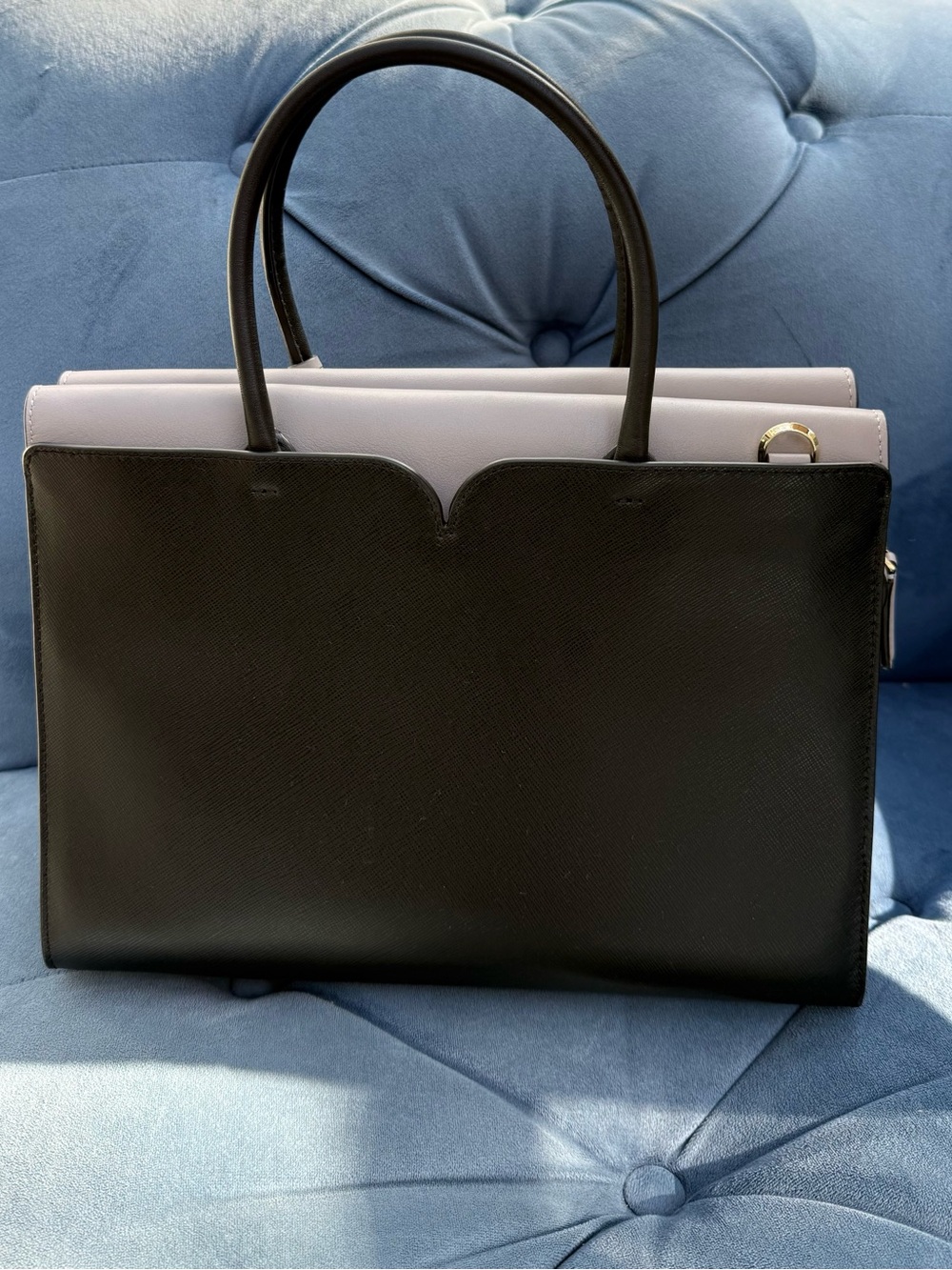 Kate Spade Black & Grey Two-Tone Structured Satchel - Picture 2 of 6
